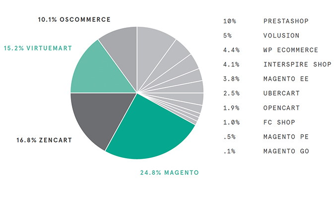 Ecommerce market pie graph